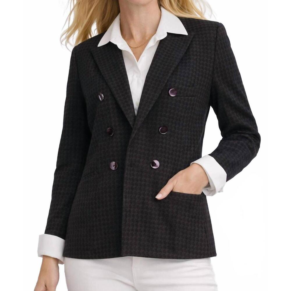 NEW J'ENVIE/ELI classic houndstooth jacket in black